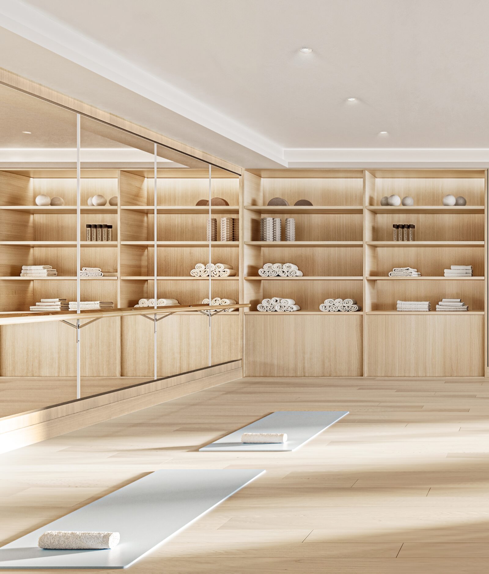 Yoga and barre studio detail