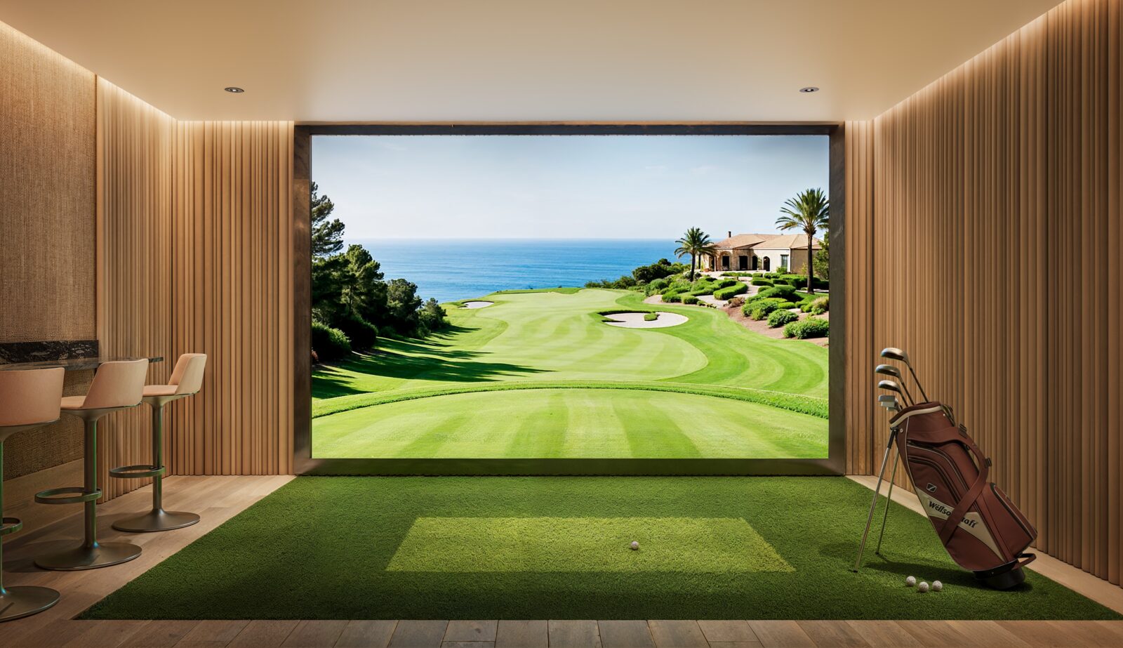 Golf simulator room