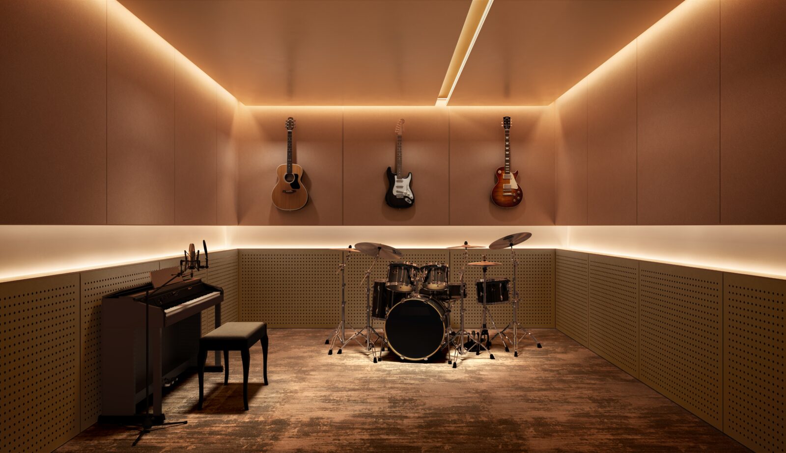 Sound-insulated music room