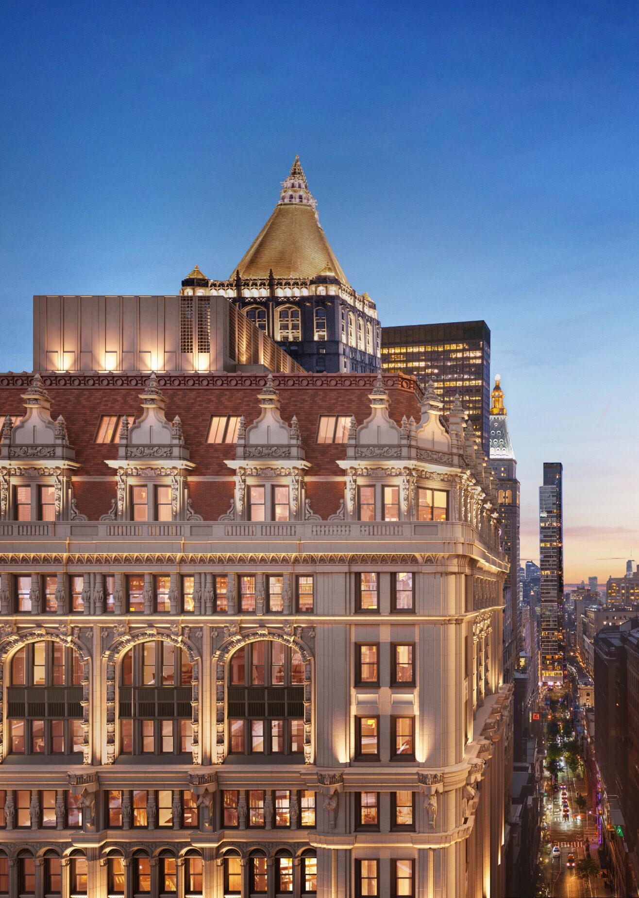Restored illuminated crown of 95 Madison