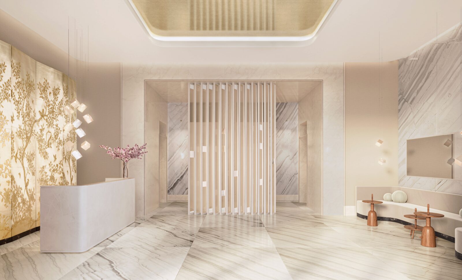 Residential lobby designed by Paris Forino